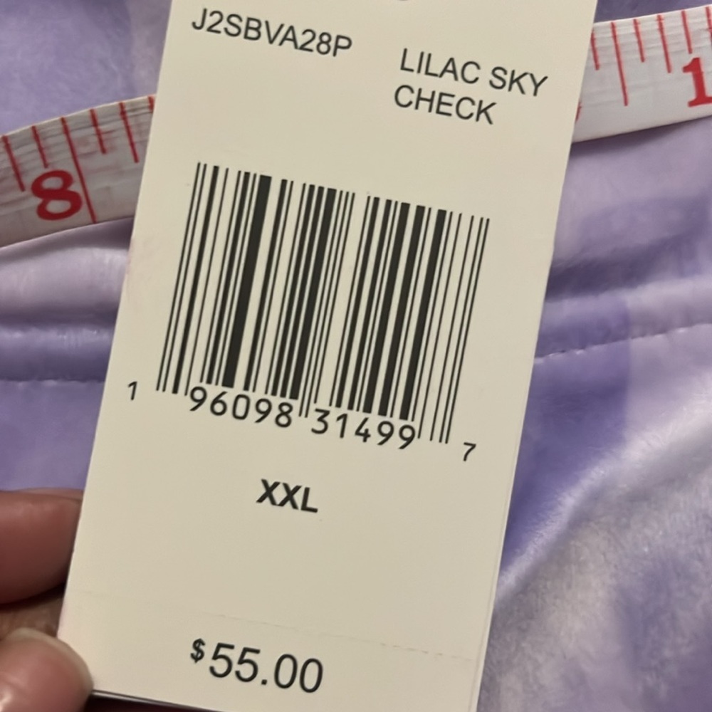 Juicy couture lilac checkered mid rise straight leg velour sweatpants - Picture 10 of 11